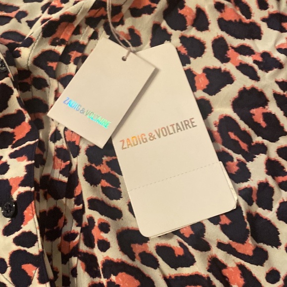 NWT Zadig & Voltaire Women’s Small Cheetah Pink Button Down - Picture 5 of 7